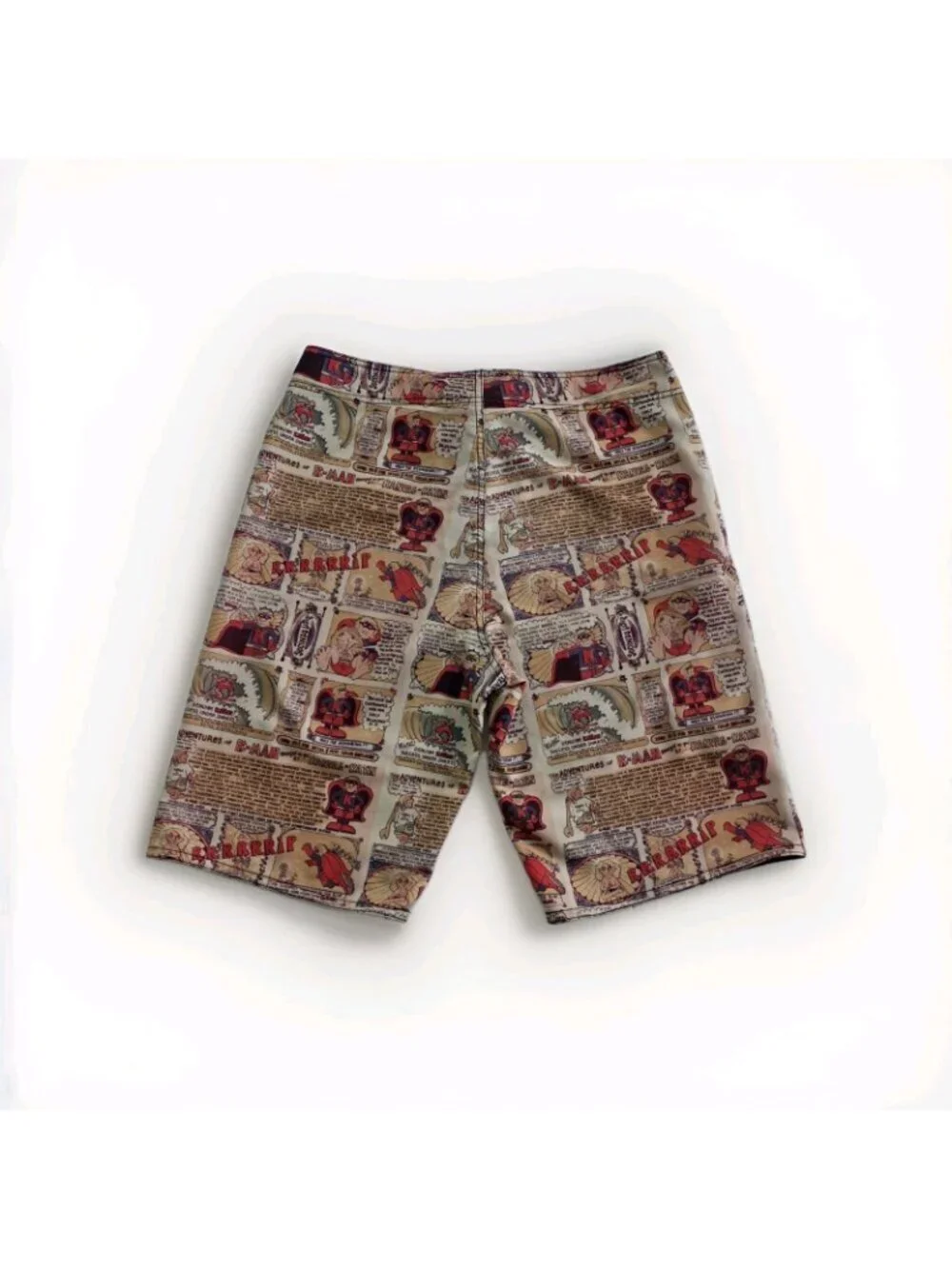 Kanvas By Katin Surf Shorts Mens 34 Multi Comics AOP Pockets Summer Beach Edgy